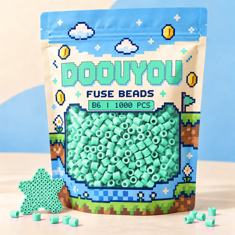 DOOUYOU B6 refill fuse beads, 1000 beads per bag; illustrative packaging preview.