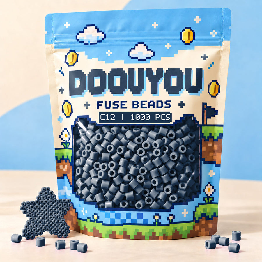DOOUYOU C12 refill fuse beads, 1000 beads per bag; illustrative packaging preview.