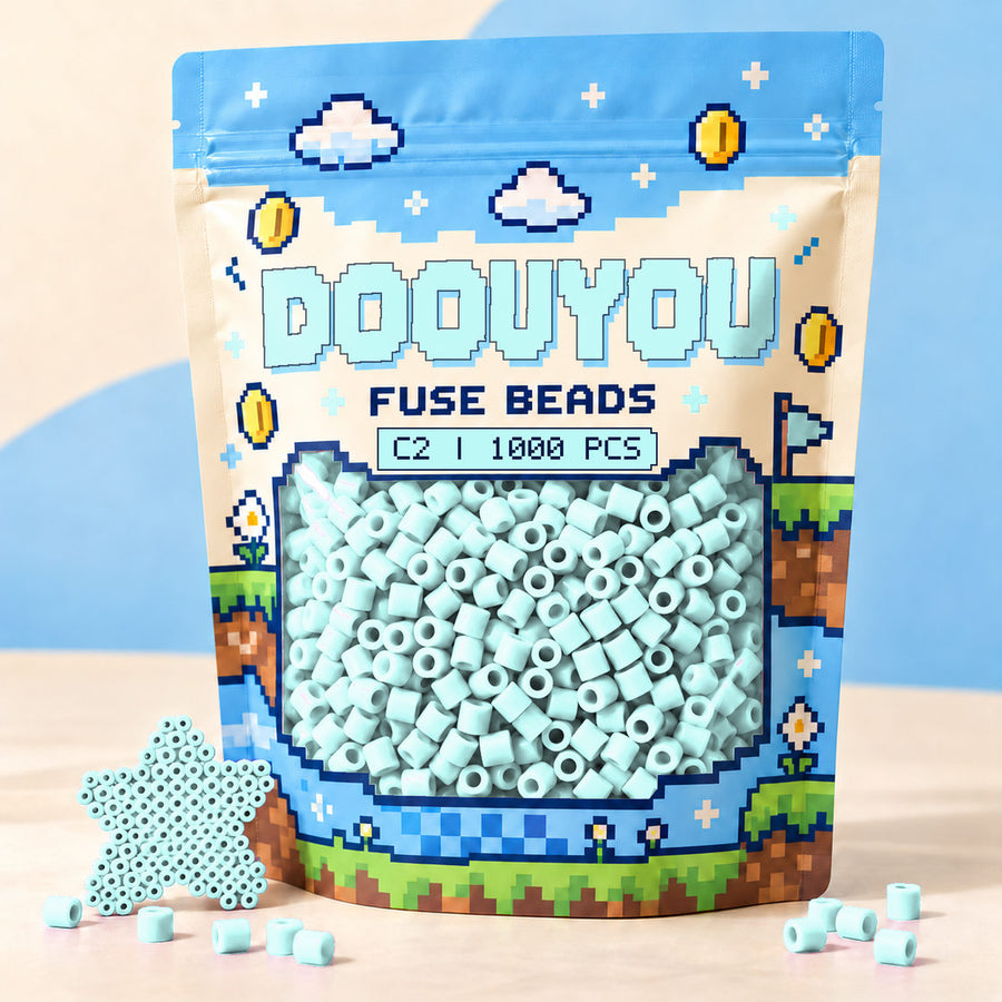 DOOUYOU C2 refill fuse beads, 1000 beads per bag; illustrative packaging preview.