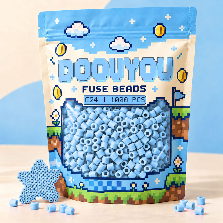 DOOUYOU C24 refill fuse beads, 1000 beads per bag; illustrative packaging preview.