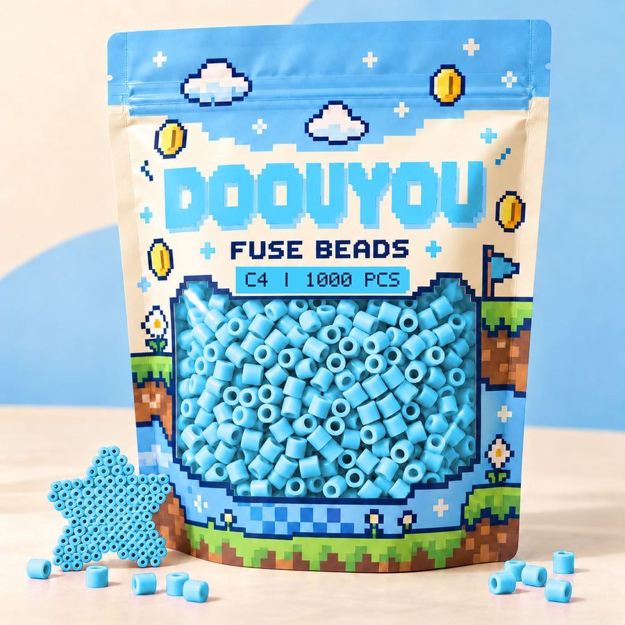 DOOUYOU C4 refill fuse beads, 1000 beads per bag; illustrative packaging preview.