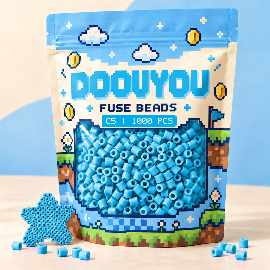 DOOUYOU C5 refill fuse beads, 1000 beads per bag; illustrative packaging preview.