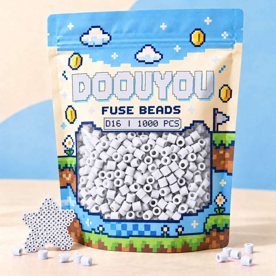 DOOUYOU D16 refill fuse beads, 1000 beads per bag; illustrative packaging preview.