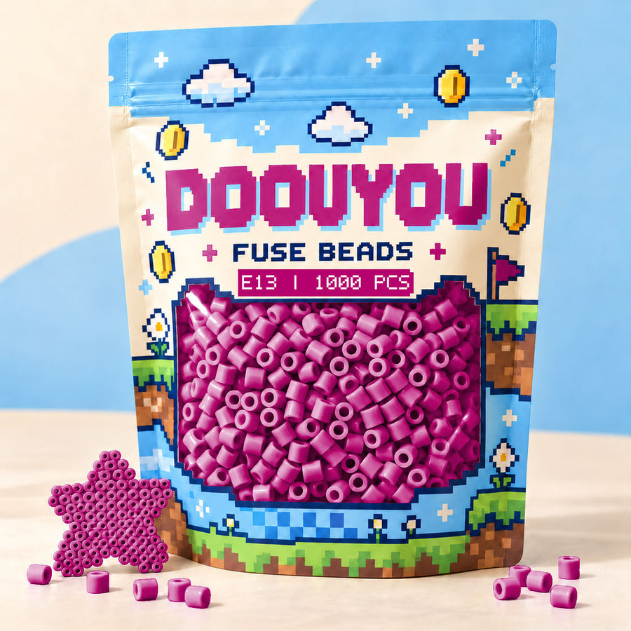 DOOUYOU E13 refill fuse beads, 1000 beads per bag; illustrative packaging preview.