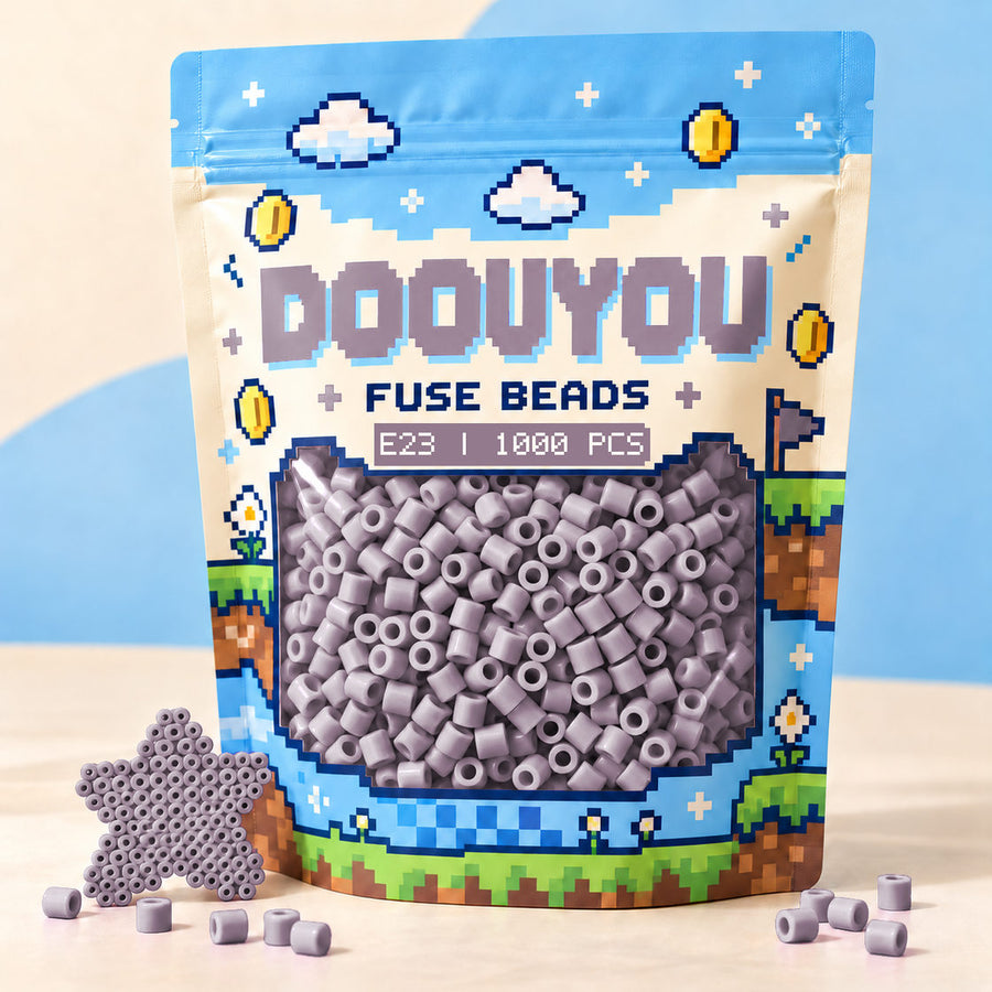 DOOUYOU E23 refill fuse beads, 1000 beads per bag; illustrative packaging preview.