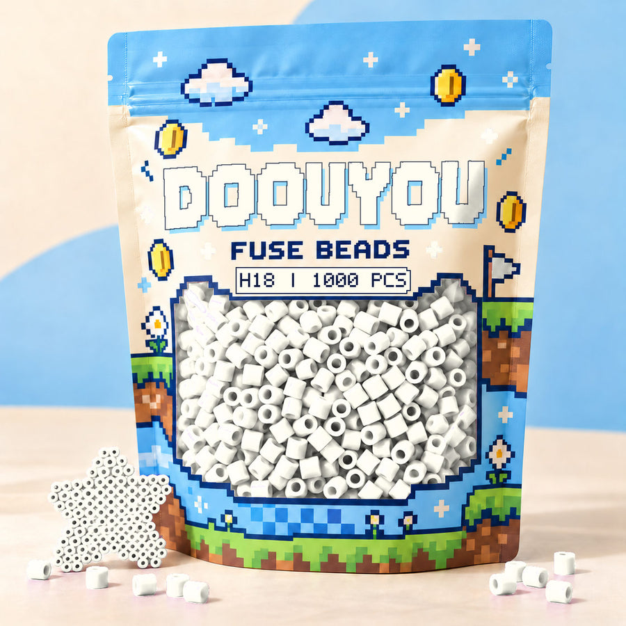 DOOUYOU H18 refill fuse beads, 1000 beads per bag; illustrative packaging preview.